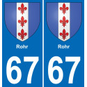67 Rohr placa etiqueta de registro de la ciudad