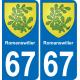 67 Romanswiller-aufkleber plakette ez stadt