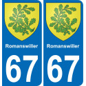 67 Romanswiller sticker plate registration city