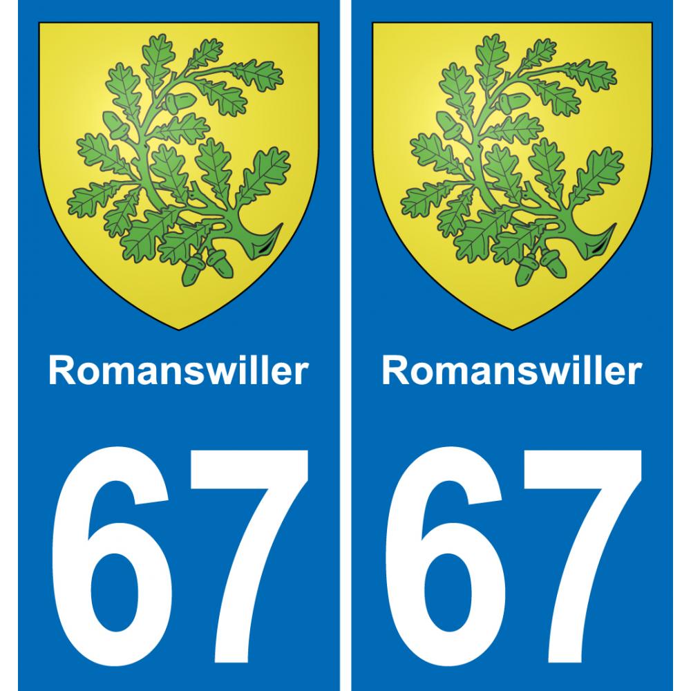 67 Romanswiller sticker plate registration city