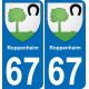 64 Pau autocollant sticker plaque immatriculation auto ville
