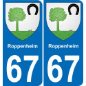 67 Roppenheim placa etiqueta de registro de la ciudad