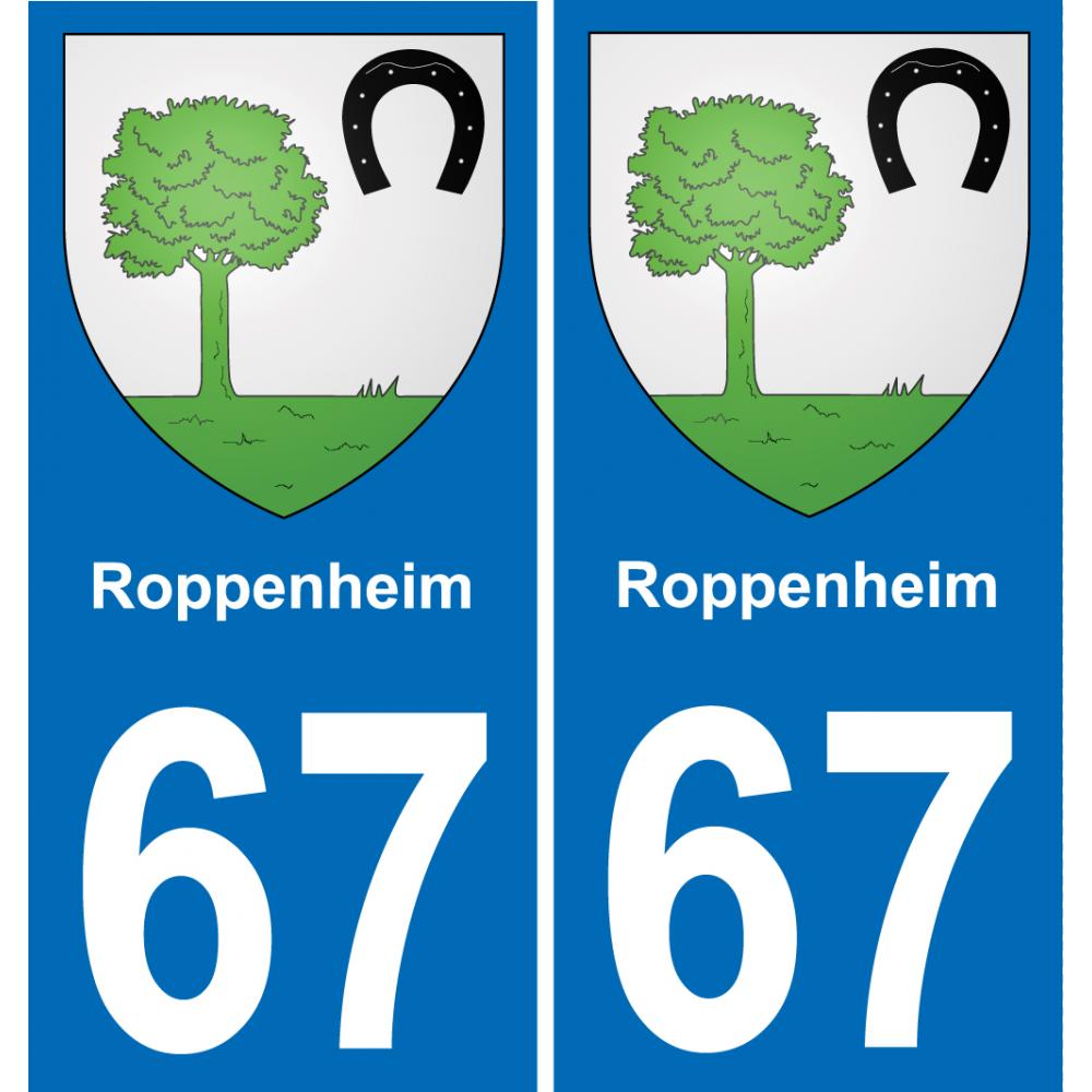 67 Roppenheim placa etiqueta de registro de la ciudad