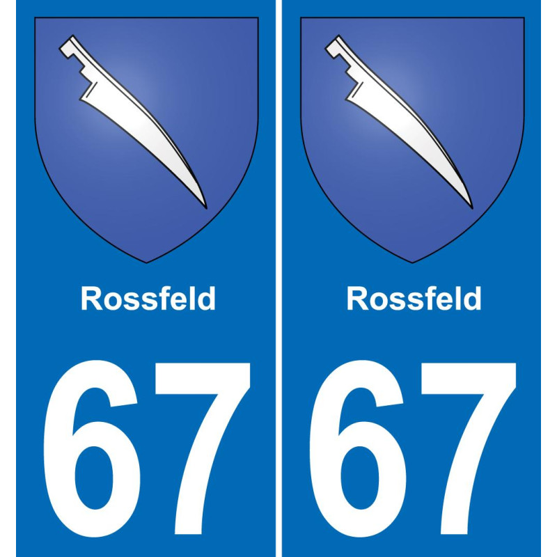 67 Rossfeld placa etiqueta de registro de la ciudad