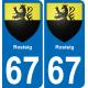 64 Pau autocollant sticker plaque immatriculation auto ville