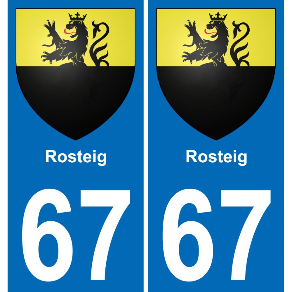 67 Rosteig placa etiqueta de registro de la ciudad
