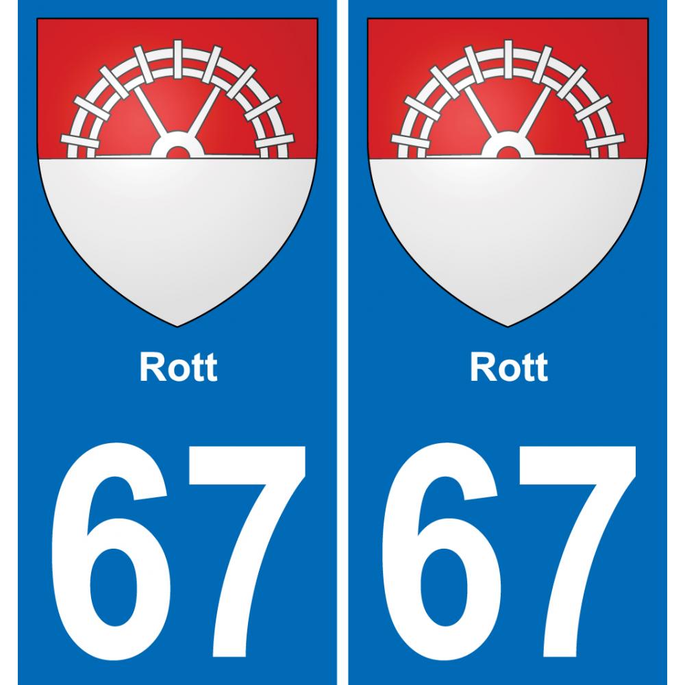 67 Rott sticker plate registration city