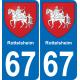 67 Rottelsheim adesivo piastra di registrazione city