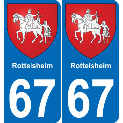 67 Rottelsheim autocollant sticker plaque immatriculation auto ville