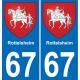67 Rottelsheim sticker plate registration city