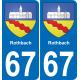 64 Pau autocollant sticker plaque immatriculation auto ville