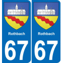 67 Rothbach placa etiqueta de registro de la ciudad