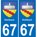 67 Rothbach placa etiqueta de registro de la ciudad