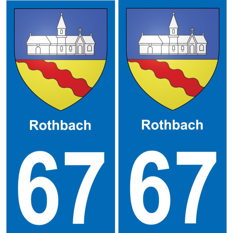 67 Rothbach placa etiqueta de registro de la ciudad