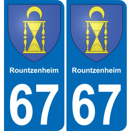67 Rountzenheim autocollant sticker plaque immatriculation auto ville