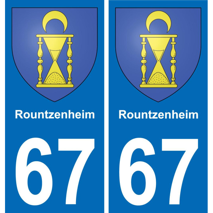 67 Rountzenheim sticker plate registration city