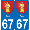 67 Russ sticker plate registration city