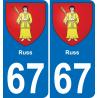 67 Russ-aufkleber plakette ez stadt
