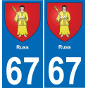 67 Russ adesivo piastra di registrazione city