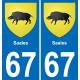67 Saales sticker plate registration city