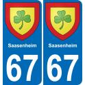 67 Saasenheim sticker plate registration city