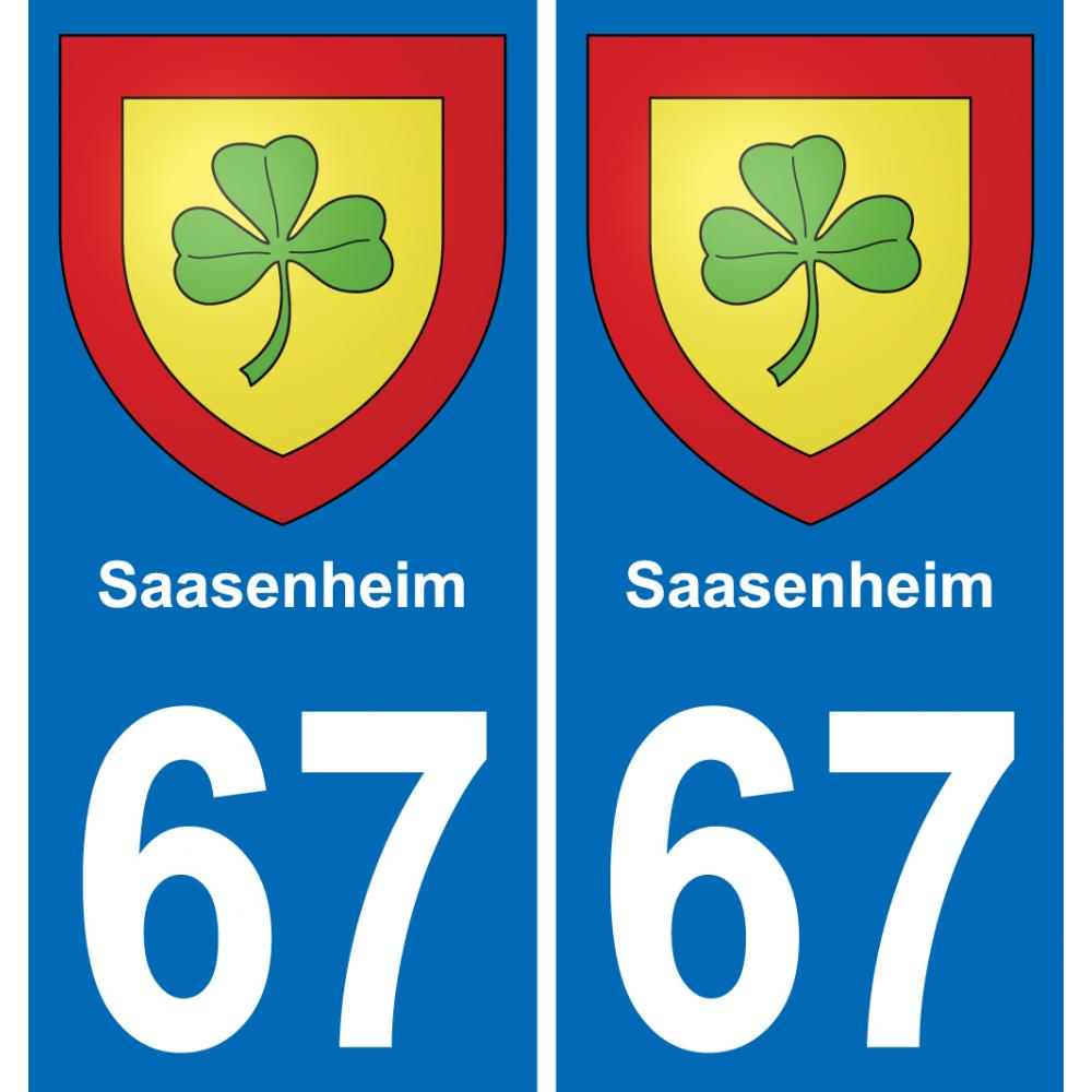 67 Saasenheim placa etiqueta de registro de la ciudad