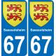 67 Saessolsheim autocollant sticker plaque immatriculation auto ville