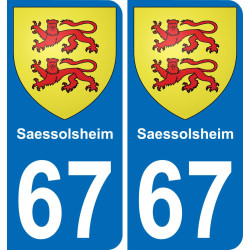 67 Saessolsheim autocollant sticker plaque immatriculation auto ville