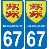 67 Saessolsheim sticker plate registration city