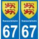 67 Saessolsheim autocollant sticker plaque immatriculation auto ville