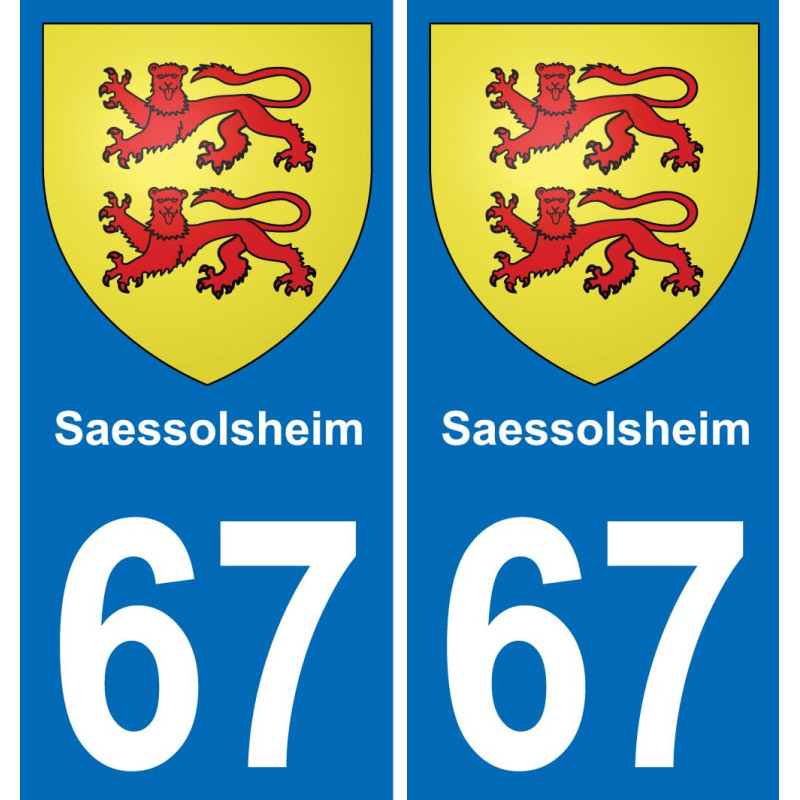 67 Saessolsheim placa etiqueta de registro de la ciudad
