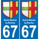 67 Saint-Blaise-la-Roche autocollant sticker plaque immatriculation auto ville