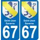 67 Saint-Jean-Saverne sticker plate registration city