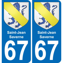 67 Saint-Jean-Saverne autocollant sticker plaque immatriculation auto ville