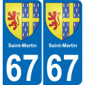 67 Saint-Martin -aufkleber plakette ez stadt