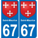 67 Saint-Maurice sticker plate registration city