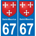 67 Saint-Maurice sticker plate registration city
