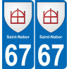 67 Saint-Nabor placa etiqueta de registro de la ciudad
