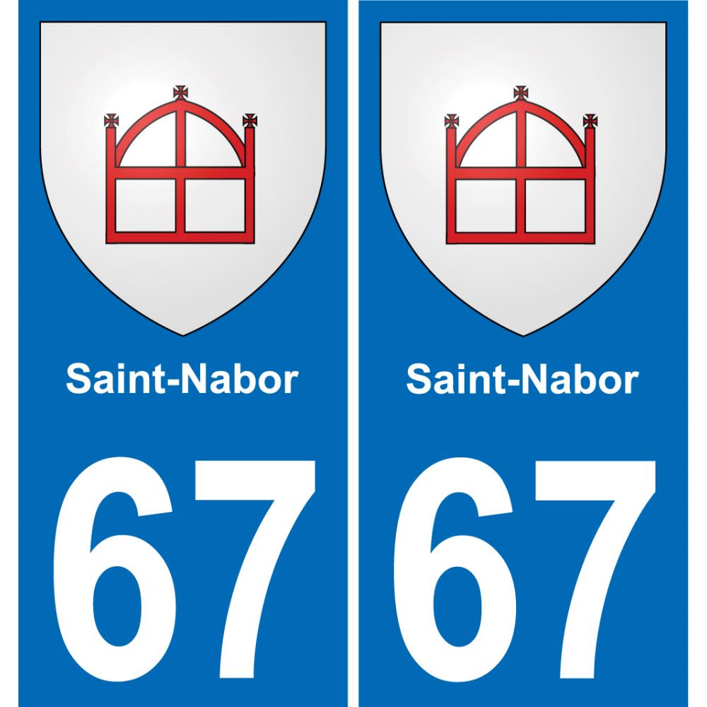 67 Saint-Nabor autocollant sticker plaque immatriculation auto ville