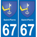 67 Saint-Pierre sticker plate registration city