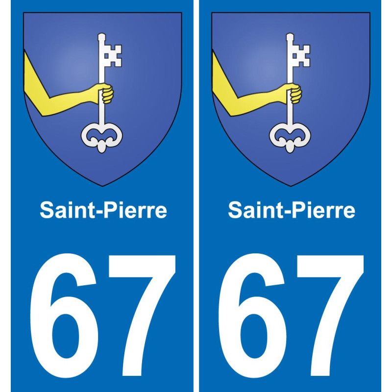 67 Saint-Pierre sticker plate registration city
