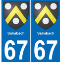 67 Salmbach placa etiqueta de registro de la ciudad