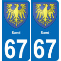 67 Sand placa etiqueta de registro de la ciudad