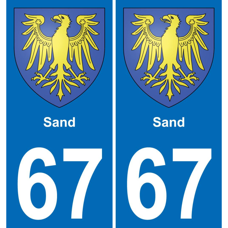 67 Sand sticker plate registration city