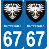 67 Sarrewerden sticker plate registration city
