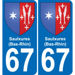 67 Saulxures (Bas-Rhin) sticker plate registration city