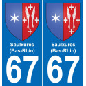 67 Saulxures (Bas-Rhin)-aufkleber plakette ez stadt