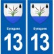 13 Eyragues blason ville autocollant plaque sticker