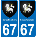 67 Schaeffersheim sticker plate registration city
