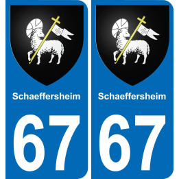67 Schaeffersheim sticker plate registration city